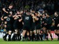 New Zealand players celebrate victory during the 2015 Rugby World Cup Final match between New Zealand and Australia at Twickenham Stadium on October 31, 2015 in London, United Kingdom.