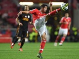 Benfica's defender Andre Almeida kicks the ball during the UEFA Champions League football match SL Benfica vs Galatasaray AS at the Luz stadium in Lisbon on November 3, 2015