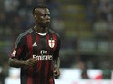 Mario Balotelli of FC Internazionale Milano looks on during the Serie A match between FC Internazionale Milano and AC Milan at Stadio Giuseppe Meazza on September 13, 2015