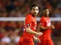 Joe Allen of Liverpool in action during the UEFA Europa League group B match between Liverpool FC and FC Sion at Anfield on October 1, 2015