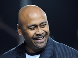 Former New Zealand star Jonah Lomu before the 2011 Rugby World Cup match between New Zealand and Japan on September 16, 2011