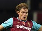 West Ham United's Croatian striker Nikica Jelavic during the English Premier League football match between West Ham United and Everton at The Boleyn Ground in Upton Park, east London on November 7, 2015