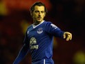 Leighton Baines of Everton during their Capital One Cup Quarter Final at Riverside Stadium on December 1, 2015 in Middlesbrough, England.