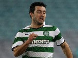 Richie Towell of Celtic and Josh Rose of the Mariners compete for the ball during the international friendly club match between the Central Coast Mariners and Glasgow Celtic at ANZ Stadium on July 2, 2011 in Sydney, Australia.