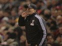 West Bromwich Albion's Welsh head coach Tony Pulis gestures on the touchline during the English Premier League football match between Liverpool and West Bromwich Albion at Anfield in Liverpool, northwest England, on December 13, 2015