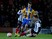 James Collins of Shresbury is challenged by Craig Clay of Grimsby during the Emirates FA Cup second round match between Grimsby Town and Shrewsbury Town at Blundell Park on December 7, 2015