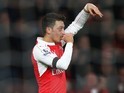 Mesut Ozil says coo-ee after scoring his side's second during the game between Arsenal and Bournemouth on December 28, 2015