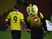 Troy Deeney shakes hands with Harry The Hornet during the game between Watford and Newcastle United on January 9, 2016