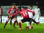 Jerome Sinclair beats Jordan Moore-Taylor to equalise for Liverpool against Exeter City in their FA Cup third-round match on January 8, 2016