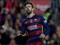 Tanned, 6'4" defender Gerard Pique in action during the game between Barcelona and Athletic Bilbao on January 17, 2016