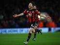 Harry Arter of Bournemouth celebrates as he scores their first goal against West Ham United at Vitality Stadium on January 12, 2016
