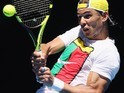 Rafael Nadal practises prior to the Australian Open on January 17, 2016