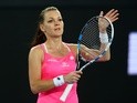Agnieszka Radwanska celebrates winning her third-round match against Monica Puig during day five of the 2016 Australian Open at Melbourne Park on January 22, 2016