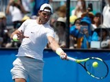 Rafael Nadal practises on day one of the Australian Open on January 18, 2016