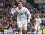 Cristiano Ronaldo celebrates scoring during the La Liga game between Real Madrid and Espanyol on January 31, 2016