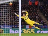 Simon Mignolet dives in vain during the Premier League game between Leicester and Liverpool on February 2, 2016