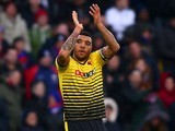 Troy Deeney celebrates scoring during the Premier League game between Crystal Palace and Watford on February 13, 2016