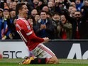 Ander Herrera celebrates scoring during the Premier League game between Manchester United and Arsenal on February 28, 2016