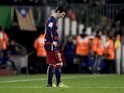 Lionel Messi is also unhappy at not winning during the La Liga game between Barcelona and Sevilla on February 28, 2016