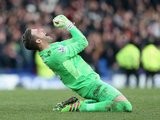 Adrian is overjoyed during the Premier League game between Everton and West Ham United on March 5, 2016
