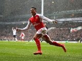 Alexis Sanchez celebrates his equaliser during the Premier League game between Tottenham Hotspur and Arsenal on March 5, 2016