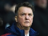 Black widow Louis van Gaal watches on during the Premier League game between West Bromwich Albion and Manchester United on March 6, 2016