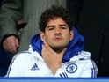 Alexandre Pato puts from the sidelines during the FA Cup game between Everton and Chelsea on March 12, 2016
