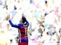 Neymar celebrates getting on the scoresheet during the La Liga game between Barcelona and Getafe on March 12, 2016