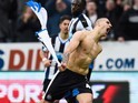 Aleksandar Mitrovic strips to celebrate his equaliser during the Premier League game between Newcastle United and Sunderland on March 20, 2016