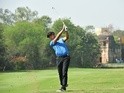 Daniel Im plays a shot during the first round of Hero Indian Open at Delhi Golf Club on March 17, 2016
