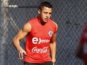 Alexi Sanchez during a Chile training session on March 22, 2016