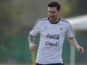 Lionel Messi during an Argentina training session on March 22, 2016