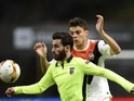 Maksym Malyshev and Rafa in action during the Europa League quarter-final between Braga and Shakhtar Donetsk on April 7, 2016