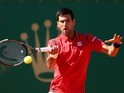 Novak Djokovic in action at the Monte Carlo Masters on April 13, 2016