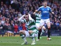 Celtic's Patrick Roberts reacts after his glaring miss in the Scottish Cup semi-final against Rangers on April 17, 2016