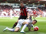 Marc Pugh challenges Nemanja Matic during the Premier League game between Bournemouth and Chelsea on April 23, 2016