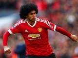 Marouane Fellaini celebrates his goal during the FA Cup semi-final between Everton and Manchester United on April 23, 2016