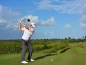 Andrew Dodt plays a shot during the second round of AfrAsia Bank Mauritius Open on May 13, 2016