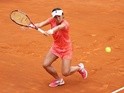 Misaki Doi in action against Johanna Konta during day five of the Italian Open on May 12, 2016