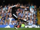 Danny Drinkwater celebrates scoring during the Premier League game between Chelsea and Leicester City on May 15, 2016