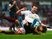 Juan Mata and Mark Noble in a tussle during the Premier League game between West Ham United and Manchester United on May 10, 2016