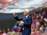 Alan 'lock up your wives' Pardew gestures during the FA Cup final between Crystal Palace and Manchester United on May 21, 2016