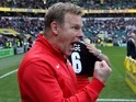 Mark McCall celebrates after the Aviva Premiership final between Saracens and Exeter Chiefs on May 28, 2016