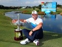 Sergio Garcia of Spain poses with the trophy after winning the AT&T Byron Nelson at the TPC Four Seasons Resort on May 22, 2016