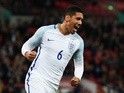 Chris Smalling of England celebrates as he scores against Portugal at Wembley Stadium on June 2, 2016