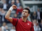 Novak Djokovic reacts during the French Open final against Andy Murray on June 5, 2016