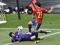 Petr Cech blocks David Silva during the Euro 2016 Group D game between Spain and Czech Republic on June 11, 2016