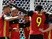 Belgium players celebrate Romelu Lukaku's second during the Euro 2016 Group E match against Republic of Ireland on July 18, 2016
