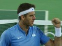 Juan Martin Del Potro in action during the Olympics singles final on August 14, 2016