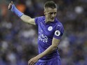 The oddly attractive Jamie Vardy in action for Leicester City on August 20, 2016